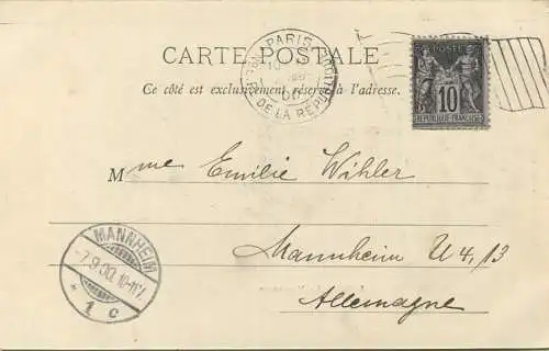 Paris - La Madeleine - Edition A. Taride Paris - Flaggenstempel gel. 1900