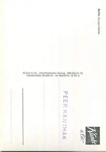Berlin - Europa-Center - Foto-Ansichtskarte - Verlag Klinke &Co. Berlin