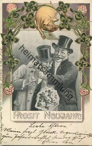 Neujahr - Prosit - Prägedruck