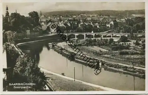 Saarbrücken - Saarpartie - Foto-AK gel. 1935