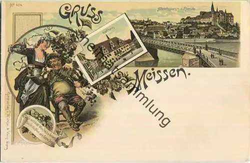 Meissen - Wer nicht liebt Wein Weib und Gesang ... - Verlag T. Winkler & Voigt Leipzig ca. 1900