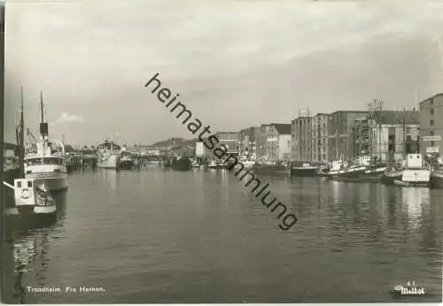 Trondheim - Fra Havnen - Foto-Ansichtskarte 50er Jahre - Verlag Mittet & Co A/S Oslo