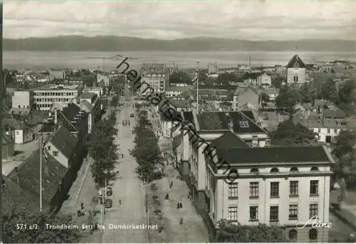 Trondheim - set fra Domkirketarnet - Foto-Ansichtskarte 50er Jahre - Verlag Knut Aune Trondheim