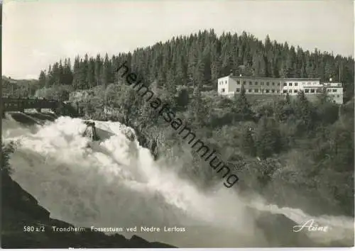 Trondheim - Fossestuen ved Nedre Lerfoss - Foto-Ansichtskarte 50er Jahre - Verlag Knut Aune Trondheim