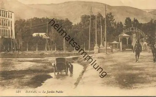 Syrien - Damaskus Damas - Le jardin Public - Rückseite beschrieben