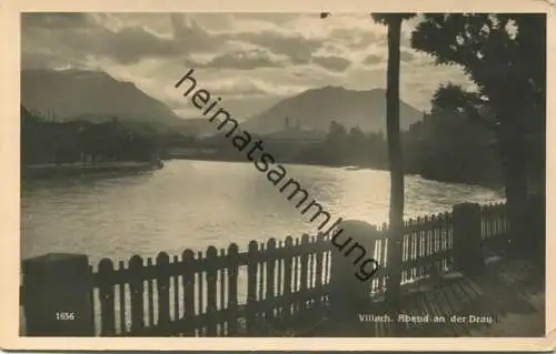 Villach - Abend an der Drau - Foto-AK 1940 gel. 1941