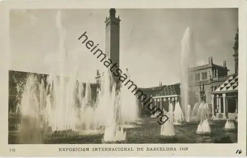 Exposicion Internacional de Barcelona 1929 - Plaza del Universo Juegos de Agua - Foto-AK
