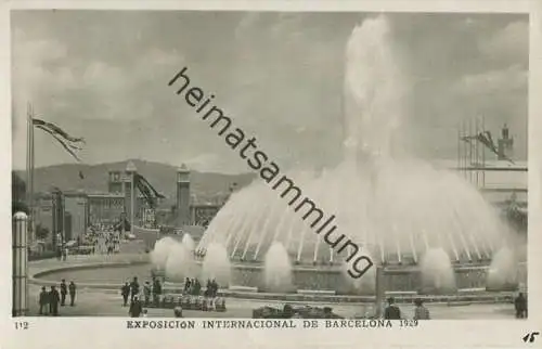 Exposicion Internacional de Barcelona 1929 - Fuente Monumental - Foto-AK