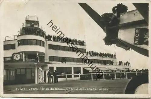 Lyon - Port Aerien de Bron - L' Aero - Gare - Les Terrasses - gel. 1933