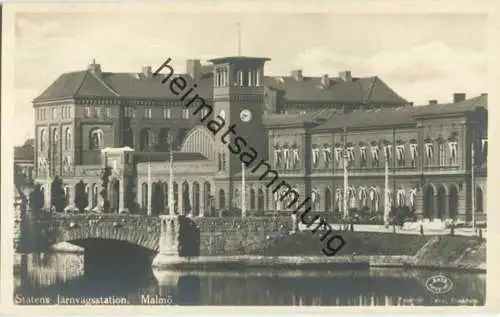 Malmö - States Järnvägsstation - Foto-AK 30er Jahre