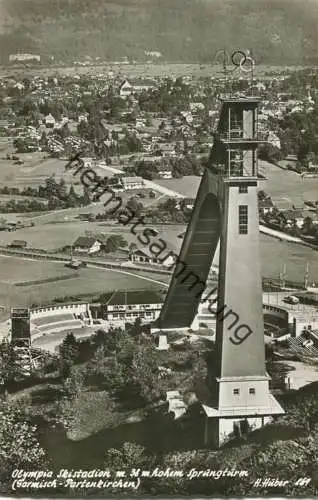 Garmisch-Partenkirchen - Olympia-Skistadion mit hohem Sprungturm - Foto-AK