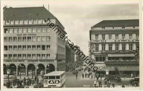 Berlin - Unter den Linden - Friedrichstrasse - Bus - Foto-Ansichtskarte