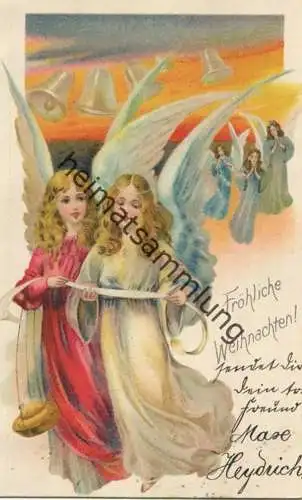 Fröhliche Weihnachten - Engel - Glocken gel. 1903