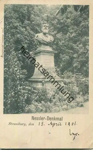 Strasbourg - Strassburg - Denkmal Nessler - Verlag Jul. Manias Strassburg