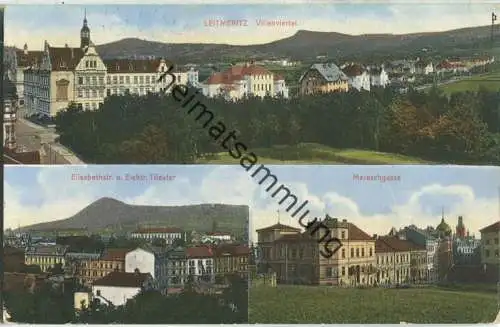 Leitmeritz - Villenviertel - Mareschgasse - Elisabethstrasse - Elektr. Theater - Verlag Arthur Kraus Leitmeritz 1912