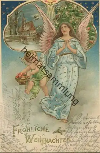 Fröhliche Weihnachten - Engel - Prägedruck gel. 1903