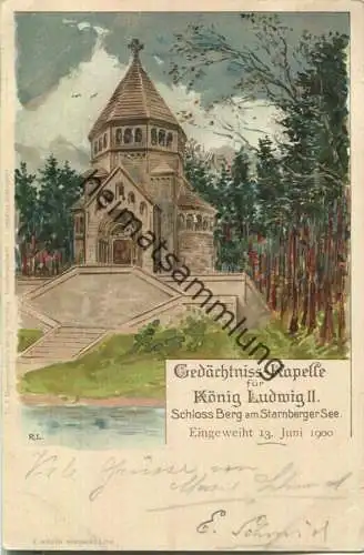 Schloss Berg - Gedächtnis-Kapelle für König Ludwig II - Verlag E. Nister Nürnberg