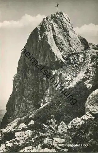 Teufelstättkopf Gipfel - Foto-AK - Verlag H. Kronburger Oberammergau