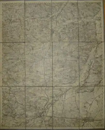 70 Freising West - Topographische Karte von Bayern ( Bayerische Generalstabskarte) 1:50'000 43cm x 52cm auf Leinen gezog