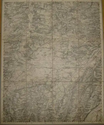 68 Burgau Ost - Topographische Karte von Bayern ( Bayerische Generalstabskarte) 1:50'000 43cm x 52cm auf Leinen gezogen