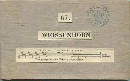 67 Weissenhorn - Topographische Karte von Bayern ( Bayerische Generalstabskarte) 1:50'000 43cm x 52cm auf Leinen gezogen