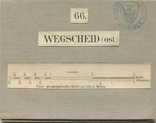 66 Wegscheid Ost - Topographische Karte von Bayern ( Bayerische Generalstabskarte) 1:50'000 28cm x 43cm auf Leinen gezog