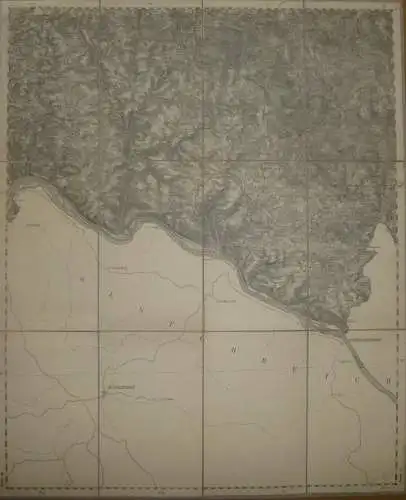 66 Wegscheid West - Topographische Karte von Bayern ( Bayerische Generalstabskarte) 1:50'000 43cm x 52cm auf Leinen gezo