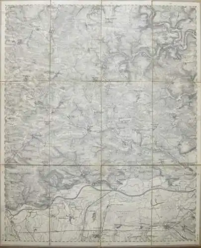 53 Neuburg West - Topographische Karte von Bayern ( Bayerische Generalstabskarte) 1:50'000 43cm x 52cm auf Leinen gezoge