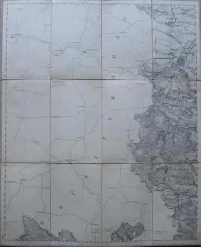 52 Nördlingen West- Topographische Karte von Bayern ( Bayerische Generalstabskarte) 1:50'000 43cm x 52cm auf Leinen gezo
