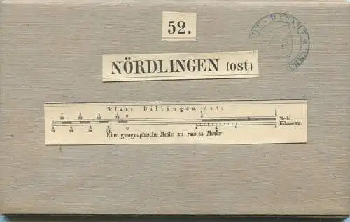 52 Nördlingen Ost - Topographische Karte von Bayern ( Bayerische Generalstabskarte) 1:50'000 43cm x 52cm auf Leinen gez