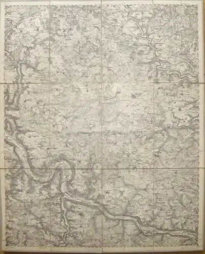 47 Dietfurt Ost - Topographische Karte von Bayern ( Bayerische Generalstabskarte) 1:50'000 43cm x 52cm auf Leinen gezoge