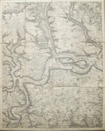 47 Dietfurt West - Topographische Karte von Bayern ( Bayerische Generalstabskarte) 1:50'000 43cm x 52cm auf Leinen gezog