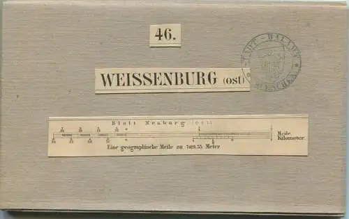 46 Weissenburg Ost- Topographische Karte von Bayern ( Bayerische Generalstabskarte) 1:50'000 43cm x 52cm auf Leinen gezo