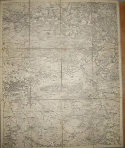 34 Nürnberg Ost- Topographische Karte von Bayern ( Bayerische Generalstabskarte) 1:50'000 43cm x 52cm auf Leinen gezogen