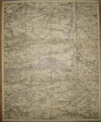 34 Nürnberg West - Topographische Karte von Bayern ( Bayerische Generalstabskarte) 1:50'000 43cm x 52cm auf Leinen gezog