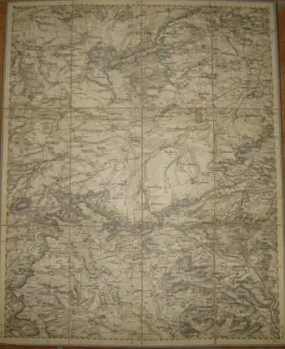 33 Windsheim West - Topographische Karte von Bayern ( Bayerische Generalstabskarte) 1:50'000 43cm x 52cm auf Leinen gezo