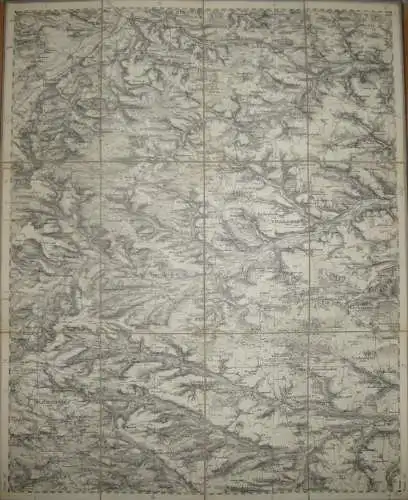 33 Windsheim Ost - Topographische Karte von Bayern ( Bayerische Generalstabskarte) 1:50'000 43cm x 52cm auf Leinen gezog