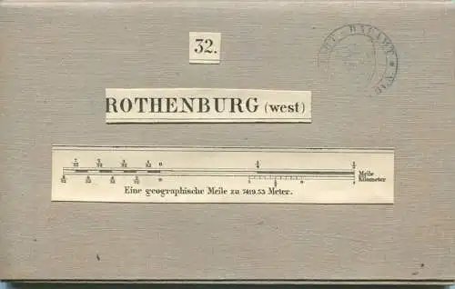 32 Rothenburg West - Topographische Karte von Bayern ( Bayerische Generalstabskarte) 1:50'000 43cm x 52cm auf Leinen gez