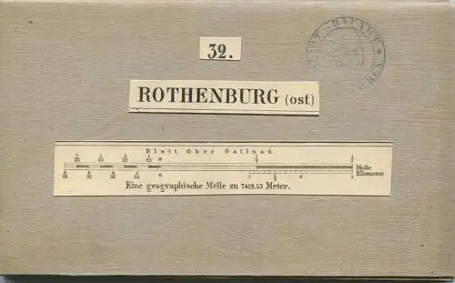 32 Rothenburg Ost - Topographische Karte von Bayern ( Bayerische Generalstabskarte) 1:50'000 43cm x 52cm auf Leinen gezo