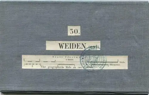 30 Weiden Ost - Topographische Karte von Bayern ( Bayerische Generalstabskarte) 1:50'000 43cm x 52cm auf Leinen gezogen