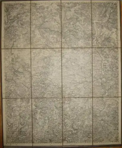 29 Pegnitz West - Topographische Karte von Bayern ( Bayerische Generalstabskarte) 1:50'000 43cm x 52cm auf Leinen gezoge