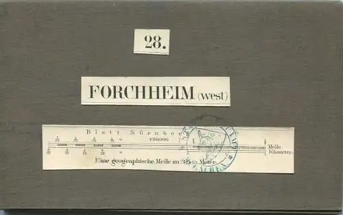 28 Forchheim West - Topographische Karte von Bayern ( Bayerische Generalstabskarte) 1:50'000 43cm x 52cm auf Leinen gezo