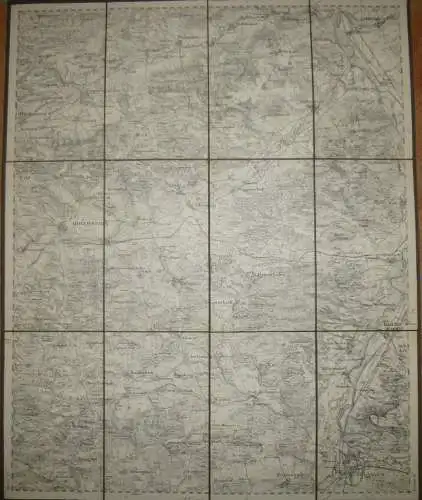 28 Forchheim West - Topographische Karte von Bayern ( Bayerische Generalstabskarte) 1:50'000 43cm x 52cm auf Leinen gezo
