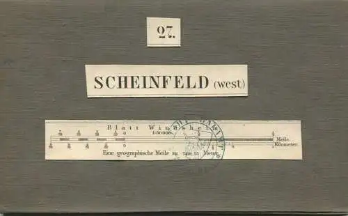 27 Scheinfeld West - Topographische Karte von Bayern ( Bayerische Generalstabskarte) 1:50'000 43cm x 52cm auf Leinen gez