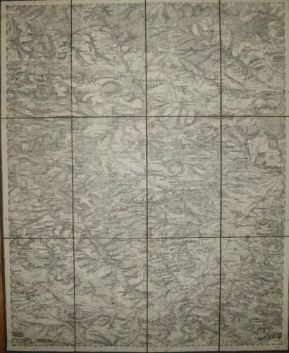 27 Scheinfeld West - Topographische Karte von Bayern ( Bayerische Generalstabskarte) 1:50'000 43cm x 52cm auf Leinen gez