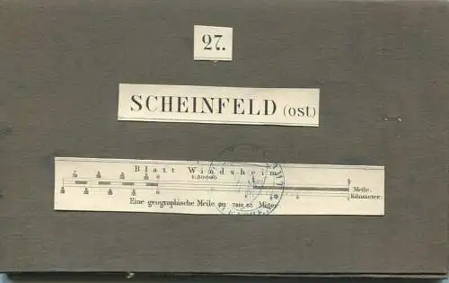 27 Scheinfeld Ost - Topographische Karte von Bayern ( Bayerische Generalstabskarte) 1:50'000 43cm x 52cm auf Leinen gezo