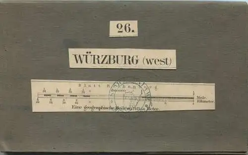 26 Würzburg West - Topographische Karte von Bayern ( Bayerische Generalstabskarte) 1:50'000 43cm x 52cm auf Leinen gezog