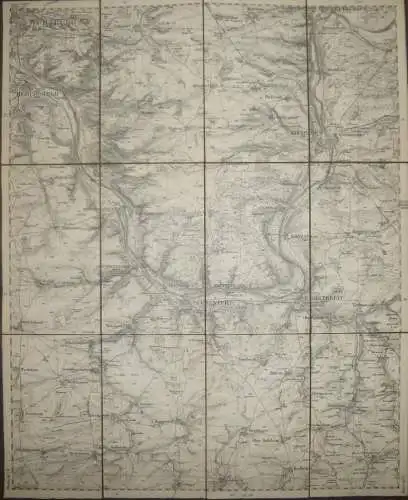 26 Würzburg Ost - Topographische Karte von Bayern ( Bayerische Generalstabskarte) 1:50'000 43cm x 52cm auf Leinen gezoge