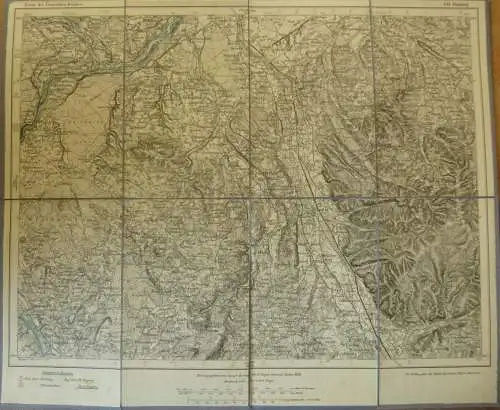 Topografische Karte 641 Haiming - Karte des Deutschen Reiches 1:100'000 33cm x 40cm auf Leinen gezogen - Herausgegeben v