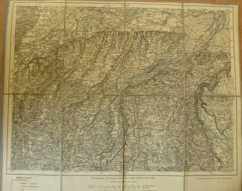 Topografische Karte 640 Burghausen - Karte des Deutschen Reiches 1:100'000 33cm x 40cm auf Leinen gezogen - Herausgegebe